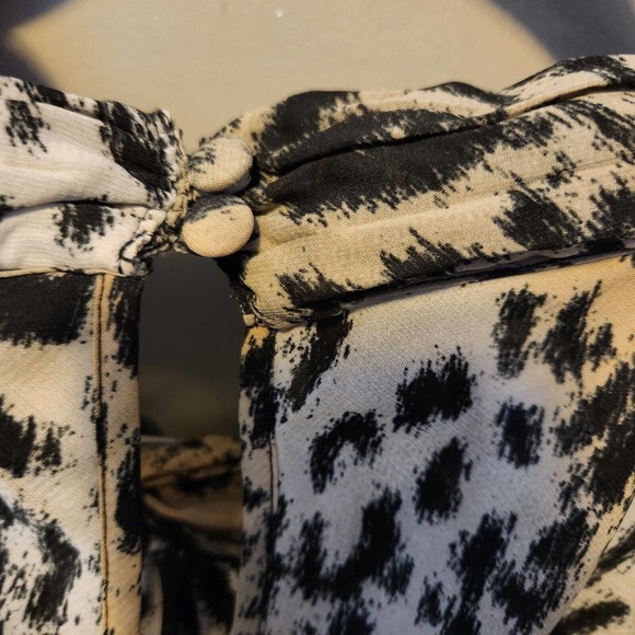 Spence Leopard Print Halter Neck Flowy sleeveless Blouse Top shell career Small - Picture 5 of 7